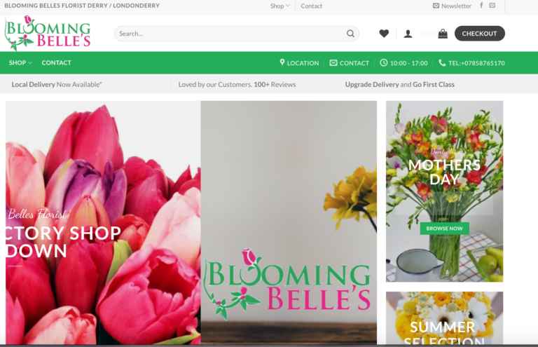 Derry Florist website screenshot, built by Globalize